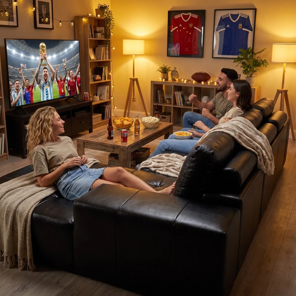 Black Faux Leather Compression Sectional Corner Sofa, Spacious L‑Shape Couch for Large Family Gatherings and Game Nights